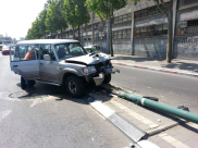  بالصور: إصابة متوسطة لسائق بحادث طرق ذاتي في شارع هتحيا بمدينة يافا 